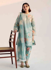 3-Pc Digital Printed with Embroidered pathces Swiss Lawn Dppatta