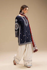Dhanak-3PC Embroidered Shirt with Digital Printed Wool Shawl