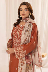 Mohagni 3PC Embroidered Lawn Suit with Digital Printed Diamond Dupatta