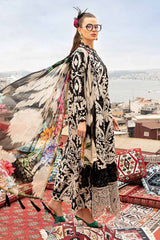 Luxury Embroidered 3-Piece Suit with Printed Chiffon Dupatta