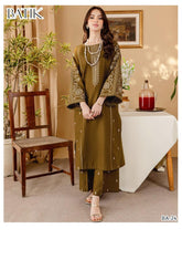 2-PIECE DHANAK EMBROIDERED UN-STITICHED SUIT