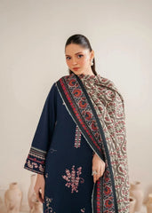 Garnet Lawn Embroidered 3PC Suit with Digital Printed Diamond Dupatta