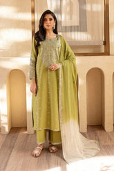 Airjet lawn 3PC Embroidered Suit with Bamber Chiffon Dupatta
