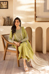 Airjet lawn 3PC Embroidered Suit with Bamber Chiffon Dupatta