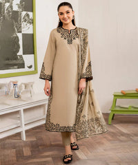 3PC Marina Embroidered Shirt With Embroidered Shawl