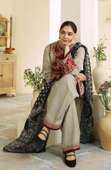 3 Piece Unstitched Heavy Embroidered Lawn Suit ( Fine Printed Lawn Dupatta )