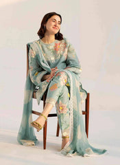 3-Pc Digital Printed with Embroidered pathces Swiss Lawn Dppatta