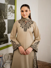 3PC Marina Embroidered Shirt With Embroidered Shawl