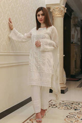 Zara Shahjahan 3 pc Embroidered With Bamber Chiffon Dupatta