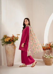 Chikankari Lawn 3PC Embroidered Suit with Digital Diamond Duppatta