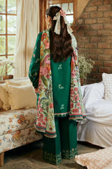 Zara Shahjahan Lawn 3 PC Embroidered with Digital Printed Diamond Dupatta