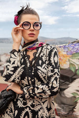 Luxury Embroidered 3-Piece Suit with Printed Chiffon Dupatta