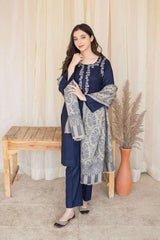 Asling Lawn 3 PC with Digital Printed Diamond Dupatta