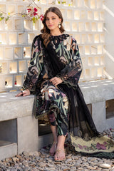 Baroque 3PC Printed Lawn Suit with 4-Sided Lace Chiffon Dupatta & Embroidered Organza Patches
