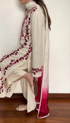 Dhanak-3PC Embroidered Shirt with Dhanak Digital Printed Shawl