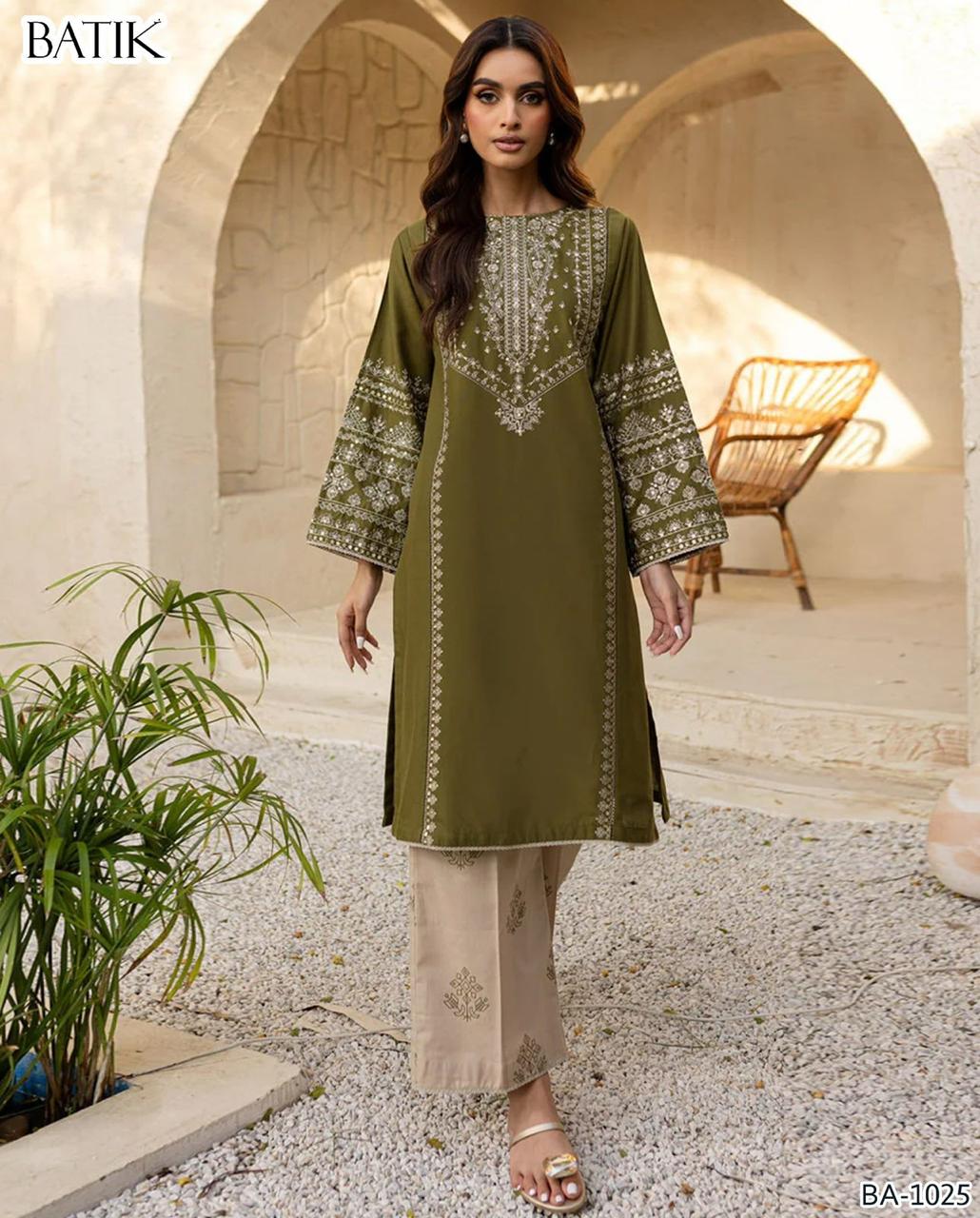 2-PIECE DHANAK EMBROIDERED UN-STITICHED SUIT