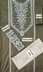 2-PIECE DHANAK EMBROIDERED UN-STITICHED SUIT