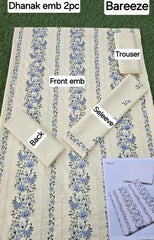 2-PIECE DHANAK EMBROIDERED UN-STITICHED SUIT