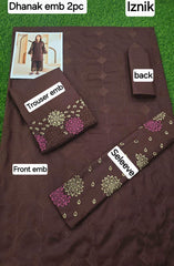 2-PIECE DHANAK EMBROIDERED UN-STITICHED SUIT