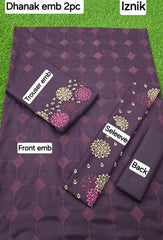 2-PIECE DHANAK EMBROIDERED UN-STITICHED SUIT