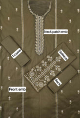 2-PIECE DHANAK EMBROIDERED UN-STITICHED SUIT