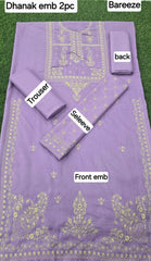 2-PIECE DHANAK EMBROIDERED UN-STITICHED SUIT