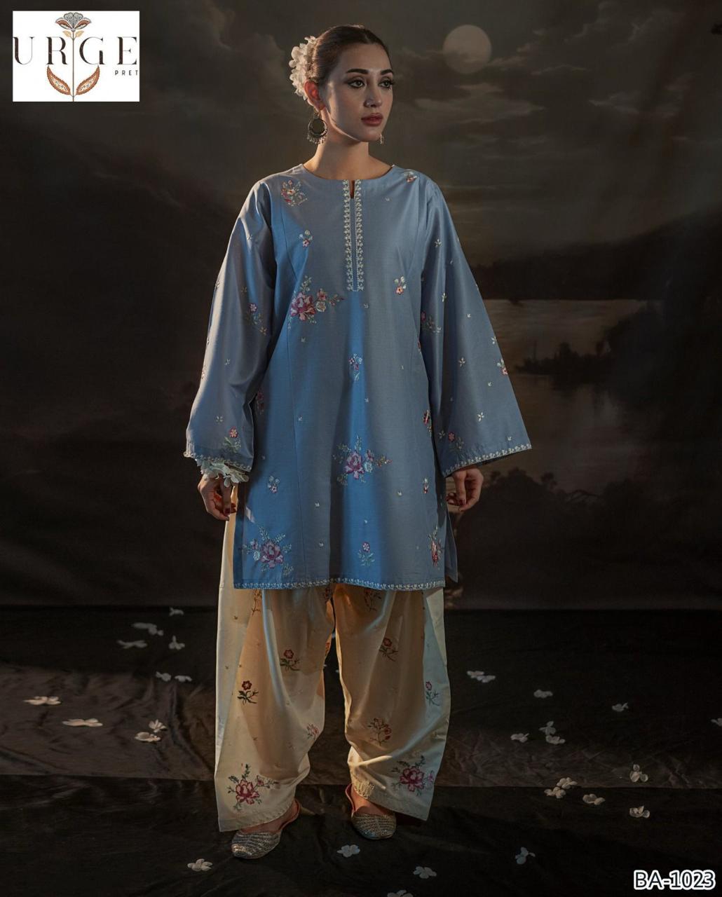 2-PIECE DHANAK EMBROIDERED UN-STITICHED SUIT
