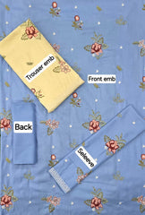 2-PIECE DHANAK EMBROIDERED UN-STITICHED SUIT