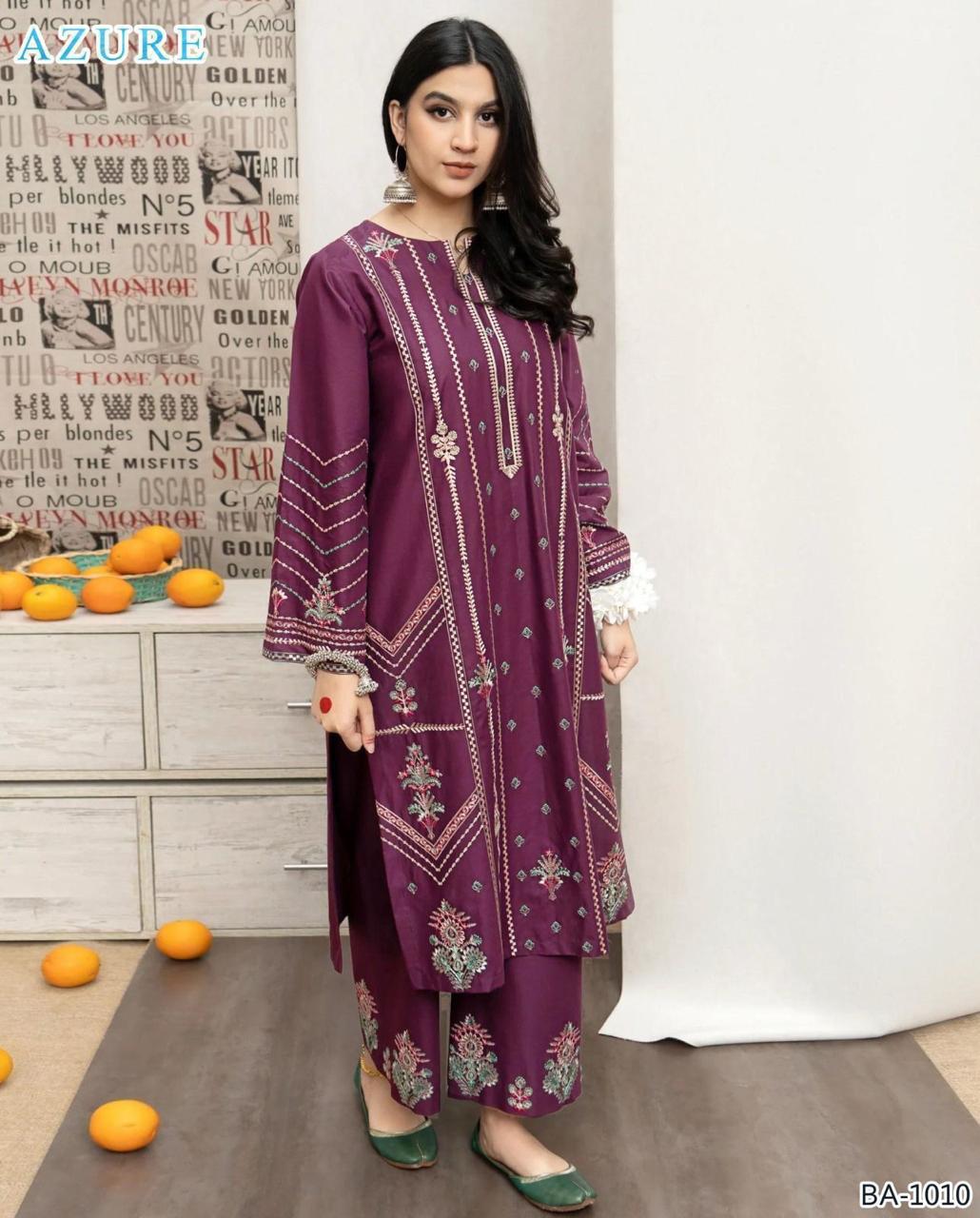 2-PIECE DHANAK EMBROIDERED UN-STITICHED SUIT