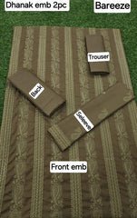 2-PIECE DHANAK EMBROIDERED UN-STITICHED SUIT