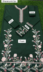 2-PIECE DHANAK EMBROIDERED UN-STITICHED SUIT