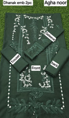 2-PIECE DHANAK EMBROIDERED UN-STITICHED SUIT