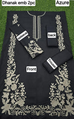 2-PIECE DHANAK EMBROIDERED UN-STITICHED SUIT