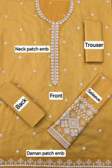 2-PIECE DHANAK EMBROIDERED UN-STITICHED SUIT