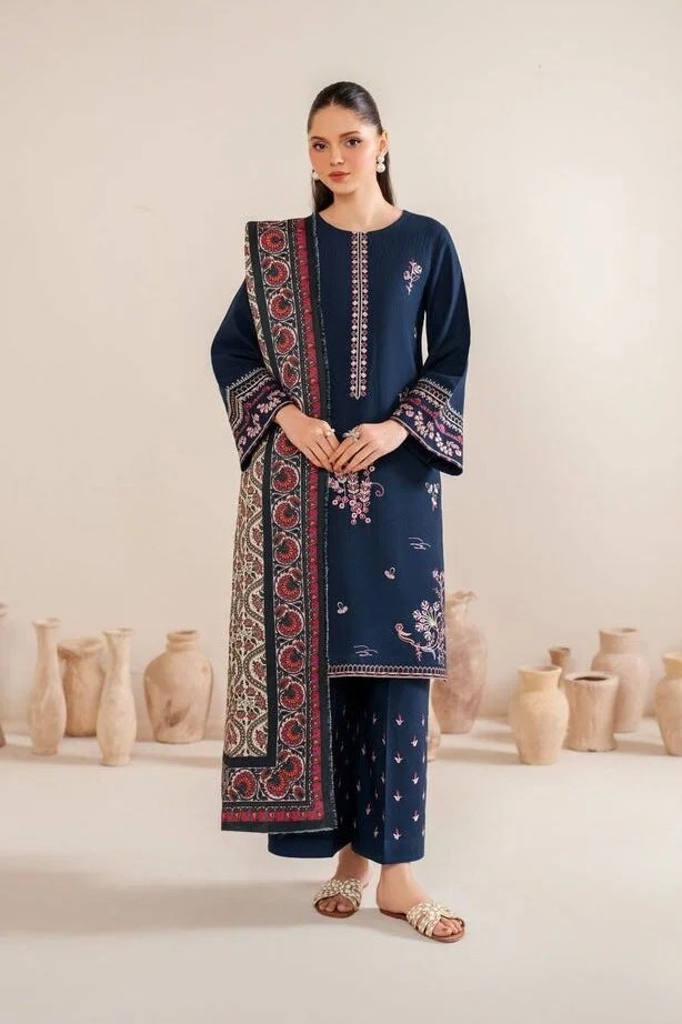 Garnet Lawn Embroidered 3PC Suit with Digital Printed Diamond Dupatta