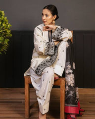 Zara Shahjahan 3PC Embroidered Suit with Diamond Dupatta