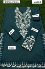 2-PIECE DHANAK EMBROIDERED UN-STITICHED SUIT