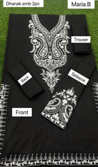 2-PIECE DHANAK EMBROIDERED UN-STITICHED SUIT