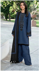 3 Piece - Unstitched Dhanak Suit Embroidered Suit With Digital Dhanak  Shawl